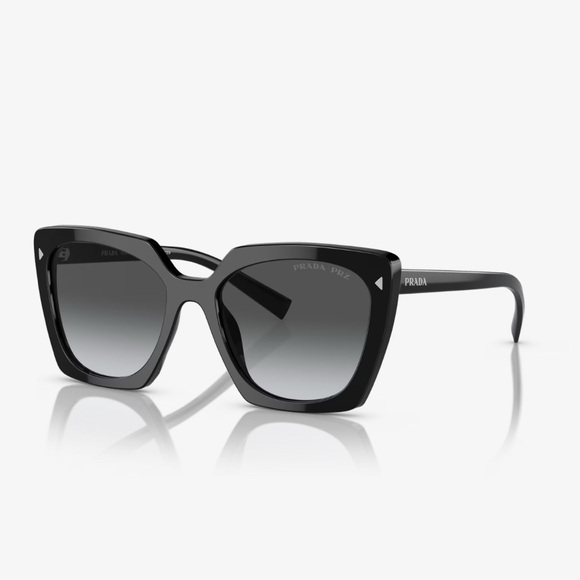 PRADA PR 23ZS 1AB5W1 Black Polar Grey Gradient Polarized 54mm Women's Sunglasses - Picture 2 of 8
